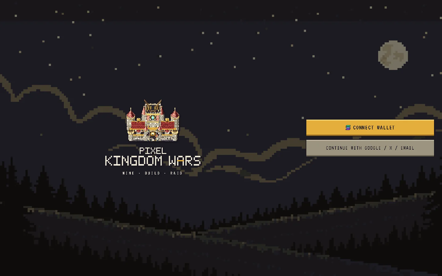 The title screen with the CONNECT WALLET button